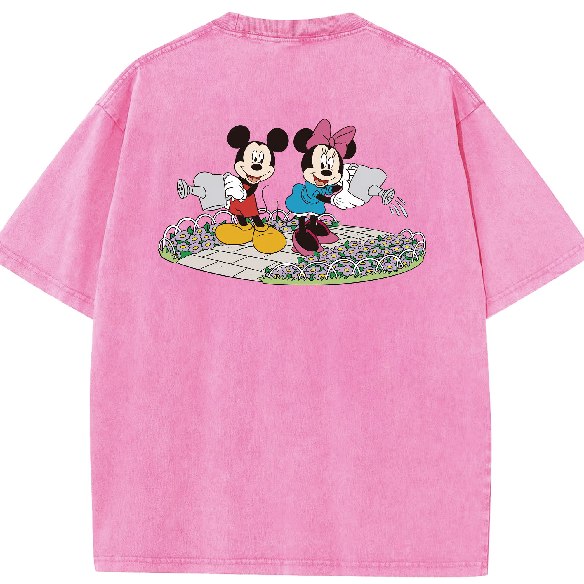 （画像用） ミッキーマウス Mickey Mouse 綿100% ヴィンテージ風 半袖Tシャツ（背面プリント）